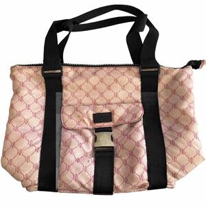 Ralph Lauren Pink Nylon‎ Monogram Tote Duffle Bag Front Pocket With Buckle
